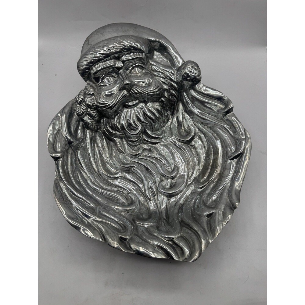 Holland Boone Polished Pewter Scottsdale Santa Christmas Day Serving Bowl Large